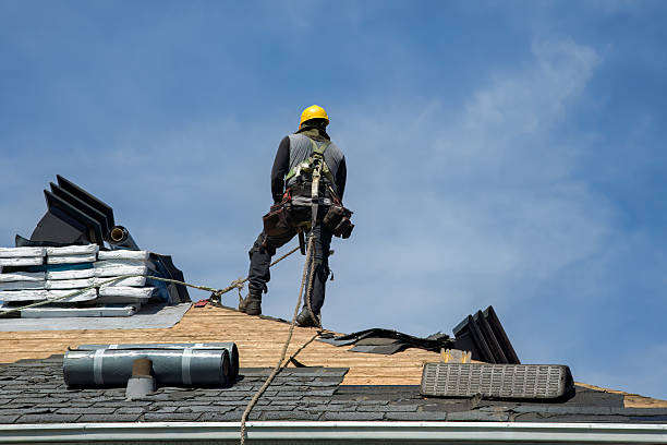 Professional Gutter Installation technician working in Laketon, IN